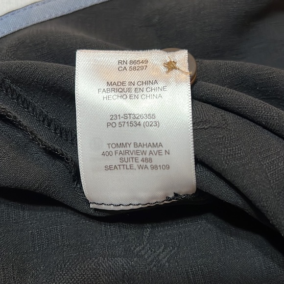 Tommy Bahama Mens Lrg Blk Button Up Hawaiian Embroidered Chilling me Softly - Picture 5 of 7